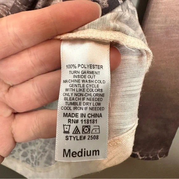 BLEU Peacock animal print long sleeve blouse - Picture 4 of 5